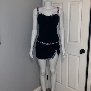 Profile 2 piece tankini top 36D/ bottoms SZ:10